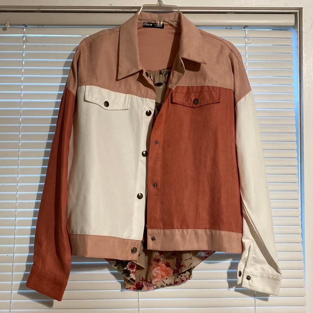 COLOR BLOCK PINK AND WHITE JACKET - Picture 3 of 3
